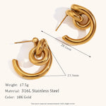 Unique Lock Stainless Steel Earrings – Waterproof 18K Gold Plated Earrings | Ezra Gems