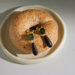 Wooden Water Drop Resin Earrings – Waterproof 18K Gold Plated Earrings | Ezra Gems