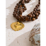 Acrylic Bead Heart Pendant Necklace – Waterproof 18K Gold Plated Necklace | Ezra Gems