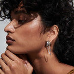 Two-Tone Chain Drape Cuff Earrings – Waterproof 18K Gold Plated Earrings | Ezra Gems