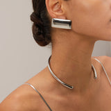 Smooth Glossy Stainless Steel Choker – Waterproof 18K Gold Plated Necklace | Ezra Gems