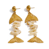 Colorful Resin Fish Drop Earrings – Waterproof 18K Gold Plated Earrings | Ezra Gems
