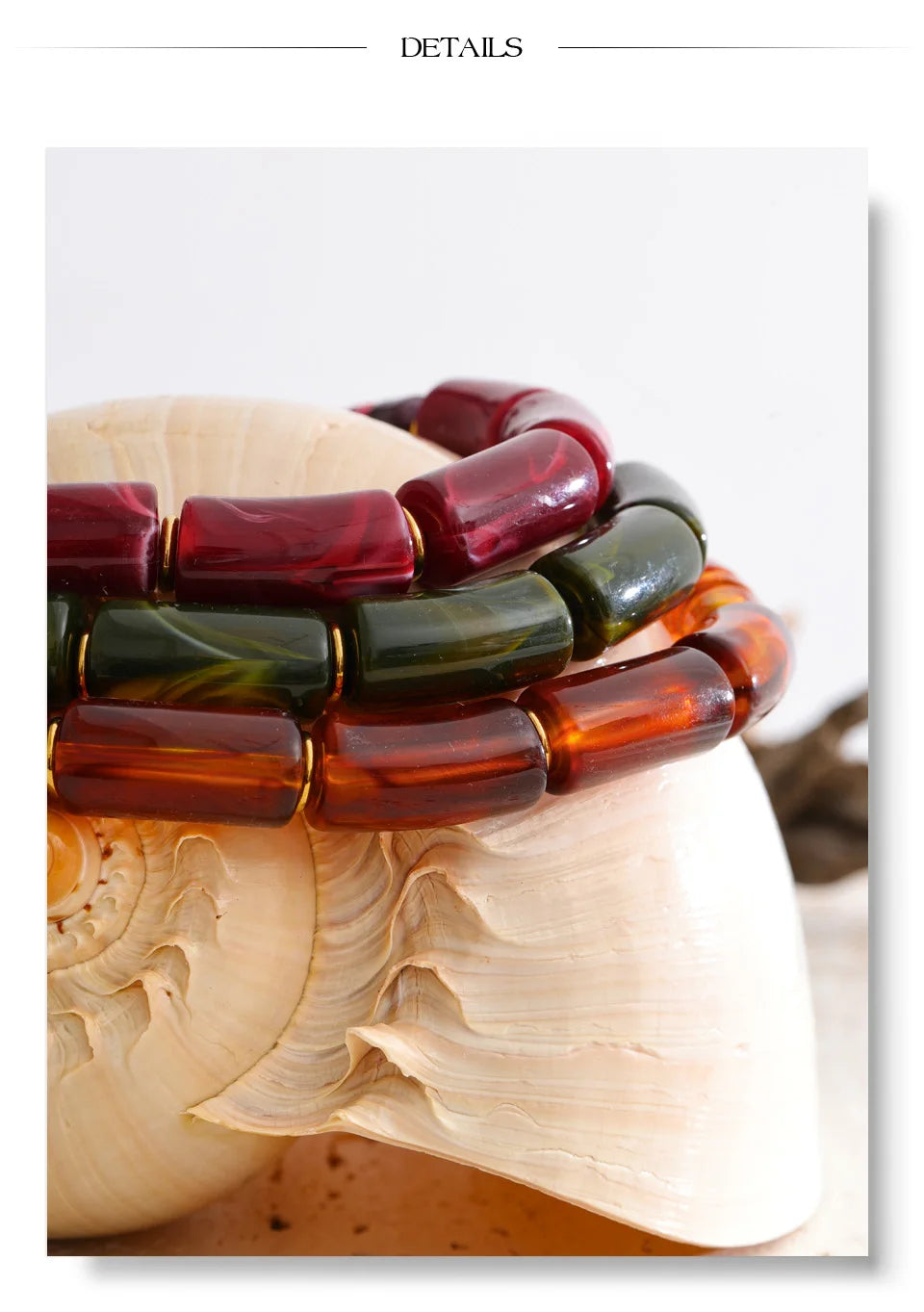 Amber Resin Bead Statement Necklace – Waterproof 18K Gold Plated Necklace | Ezra Gems