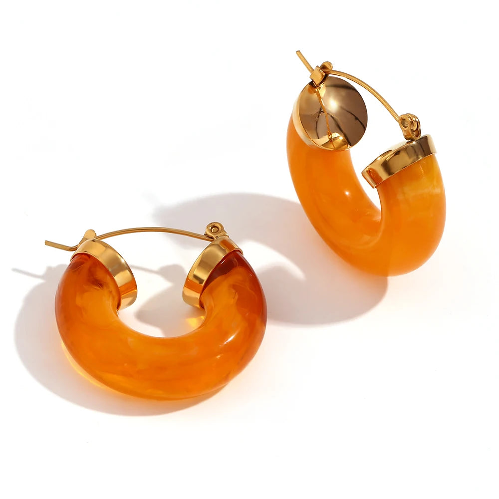 Acrylic Round Tube Hoop Earrings
