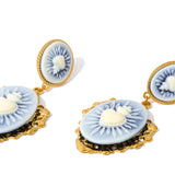 Resin Heart Flower Drop Earrings – Waterproof 18K Gold Plated Earrings | Ezra Gems