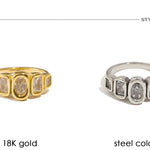 Geometric Clear Zircon Ring – Waterproof 18K Gold Plated Ring | Ezra Gems