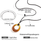 Vintage Resin Heart Pendant Necklace – Waterproof 18K Gold Plated Necklace | Ezra Gems