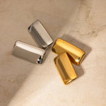 Rectangular Glossy Stud Earrings – Waterproof 18K Gold Plated Earrings | Ezra Gems