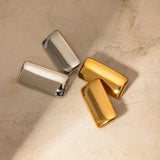 Rectangular Glossy Stud Earrings – Waterproof 18K Gold Plated Earrings | Ezra Gems