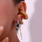 Mini Wrap Line C Hoop Earrings – Waterproof 18K Gold Plated Earrings | Ezra Gems