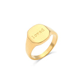 Engraved Letter Word Ring
