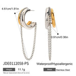 Two-Tone Chain Drape Cuff Earrings – Waterproof 18K Gold Plated Earrings | Ezra Gems