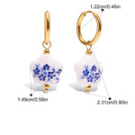 Dainty Ceramic Hoop Earrings - Bluey - Earrings