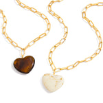 Vintage Resin Heart Pendant Necklace – Waterproof 18K Gold Plated Necklace | Ezra Gems