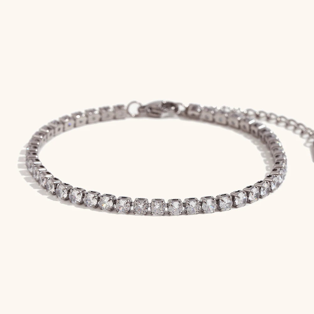 AAA Zircon Tennis Jewelry – Waterproof 18K Gold Plated Necklace and Bracelet | Ezra Gems