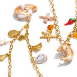 Shell Resin Ocean Charm Pendant Necklace – Waterproof 18K Gold Plated Necklace | Ezra Gems