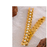 Pearl Cuban Chain Bracelet
