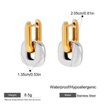 Patchwork U Shape Drop Earrings – Waterproof 18K Gold Plated Earrings | Ezra Gems