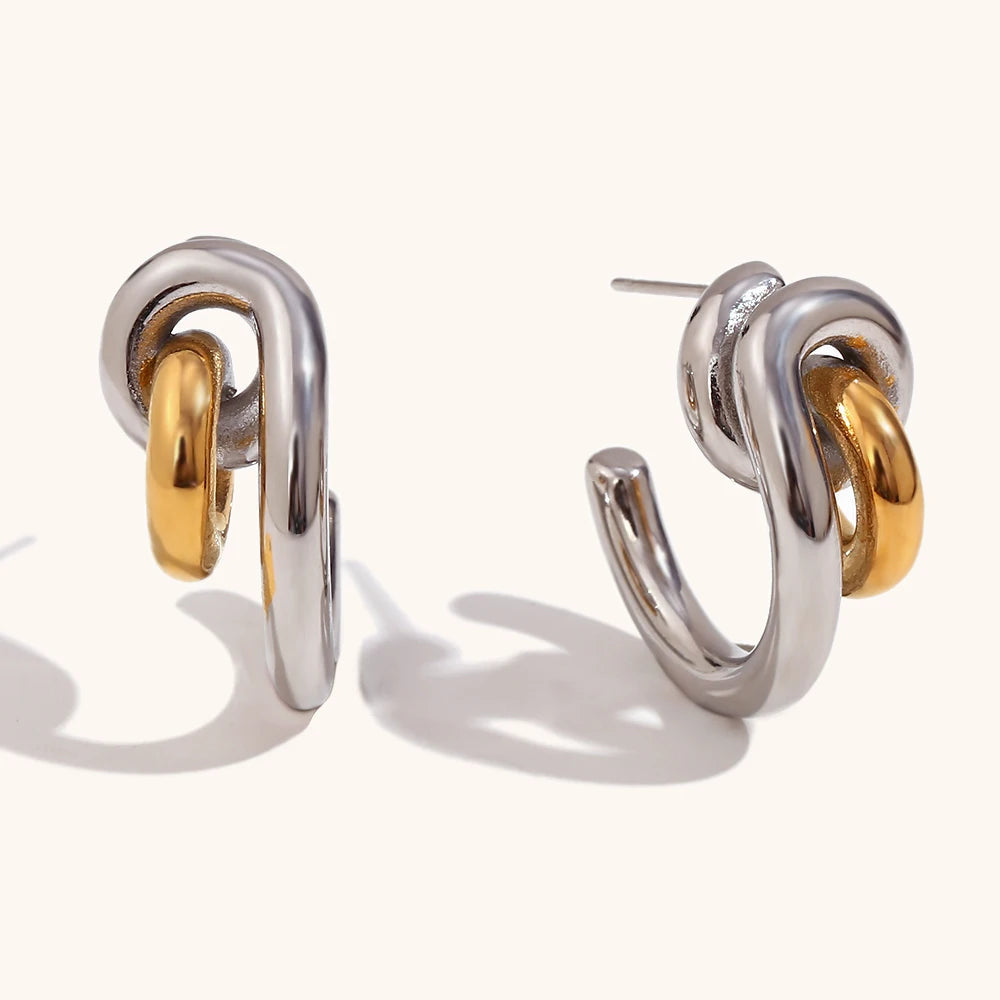 Unique Lock Stainless Steel Earrings – Waterproof 18K Gold Plated Earrings | Ezra Gems