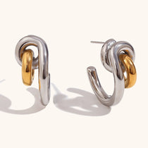 Unique Lock Stainless Steel Earrings – Waterproof 18K Gold Plated Earrings | Ezra Gems