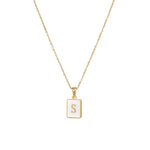Mother of Pearl Initial Necklace – Waterproof 18K Gold Plated Necklace | Ezra Gems