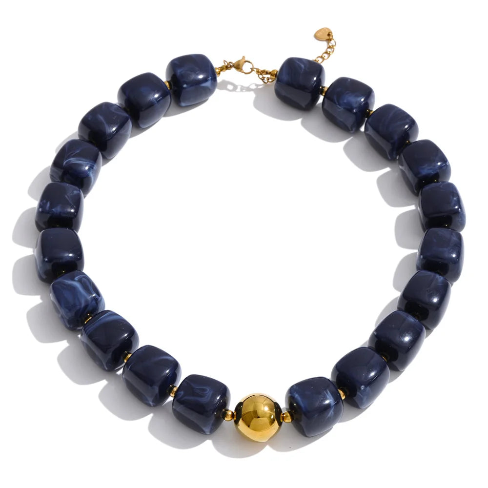 Acrylic Square Beads Chain Necklace