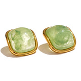 Colorful Resin Square Stud Earrings