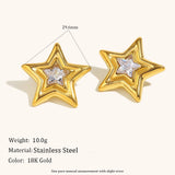 Double-Layer Pentagram Star Earrings – Waterproof 18K Gold Plated Earrings | Ezra Gems