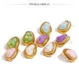 Candy Color Resin Heart Stud Earrings