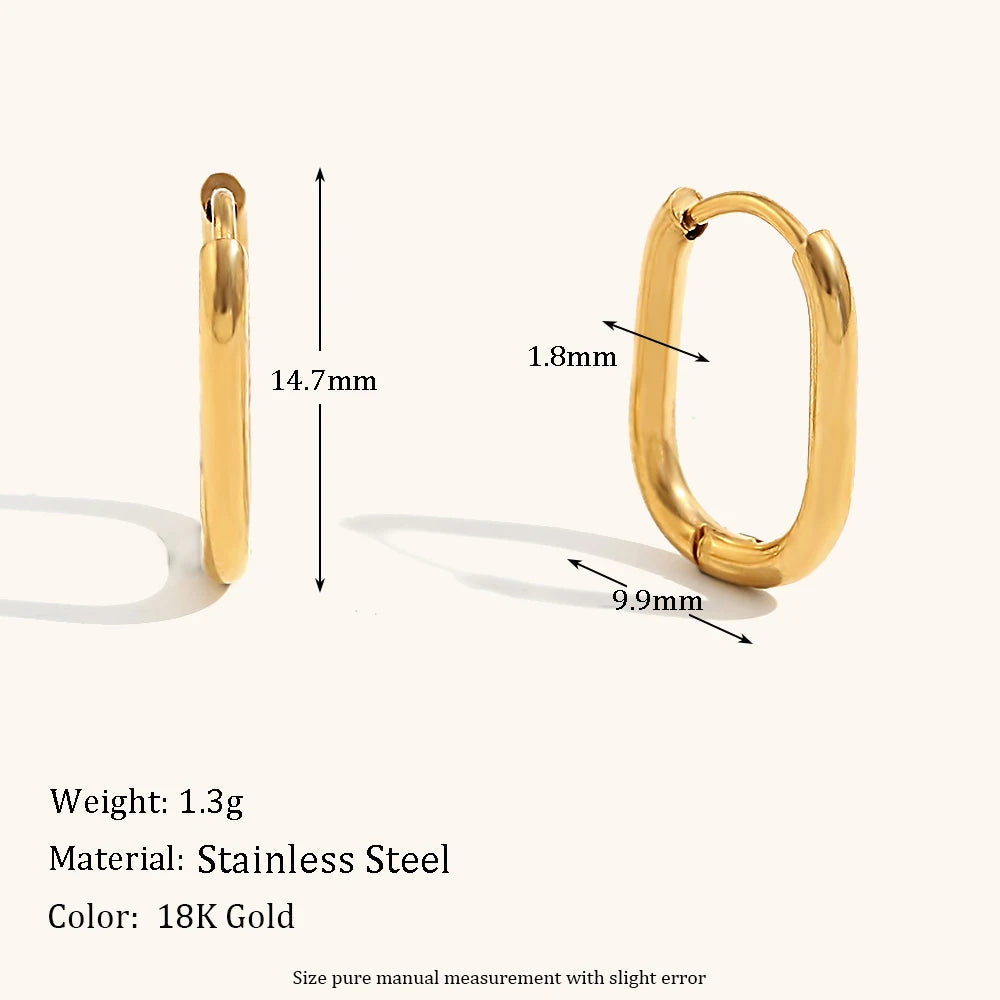 Classic Stainless Steel Hoop Earrings – Waterproof 18K Gold Plated Earrings | Ezra Gems