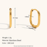 Classic Stainless Steel Hoop Earrings – Waterproof 18K Gold Plated Earrings | Ezra Gems