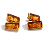 Acrylic Rectangle Stud Earrings – Waterproof 18K Gold Plated Earrings | Ezra Gems
