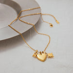 Heart Star Zircon Charm Necklace – Waterproof 18K Gold Plated Necklace | Ezra Gems