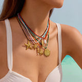 Sun & Starfish Bead Necklace