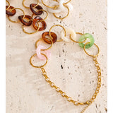 Resin Acrylic Round Statement Necklace – Waterproof 18K Gold Plated Necklace | Ezra Gems
