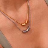 Two-Tone Beans Pendant Necklace – Waterproof 18K Gold Plated Necklace | Ezra Gems