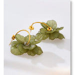 Resin Acrylic Flower Petal Drop Earrings – Waterproof 18K Gold Plated Earrings | Ezra Gems