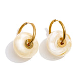 Thick Round Acrylic Resin Drop Earrings – Waterproof 18K Gold Plated Earrings | Ezra Gems