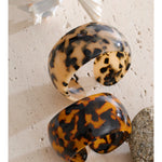 Leopard Print Resin Cuff Bracelet – Waterproof 18K Gold Plated Bracelet | Ezra Gems