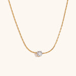 Mini Cubic Zirconia Pendant Necklace – Waterproof 18K Gold Plated Necklace | Ezra Gems