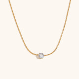 Mini Cubic Zirconia Pendant Necklace – Waterproof 18K Gold Plated Necklace | Ezra Gems