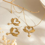 Swan Necklace and Earrings Set - Jewelry Sets