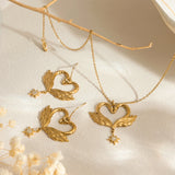 Swan Necklace and Earrings Set - Jewelry Sets