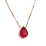 Red Resin Water Drop Pendant Necklace – Waterproof 18K Gold Plated Necklace | Ezra Gems
