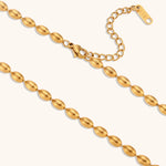Oval Bead Clavicle Chain Necklace – Waterproof 18K Gold Plated Necklace | Ezra Gems