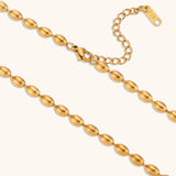 Oval Bead Clavicle Chain Necklace – Waterproof 18K Gold Plated Necklace | Ezra Gems