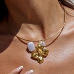 Glossy Knotted Collar Choker Necklace – Waterproof 18K Gold Plated Necklace | Ezra Gems