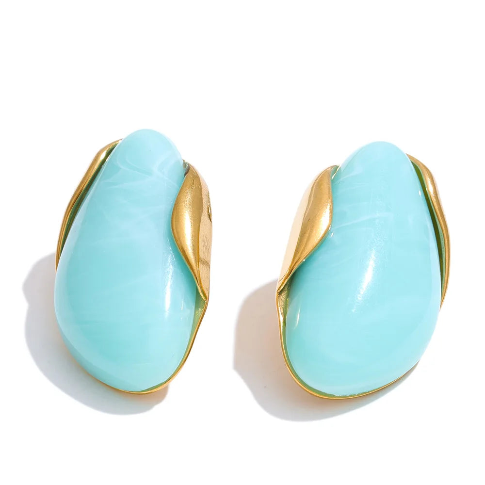 Resin Geometric Stud Earrings