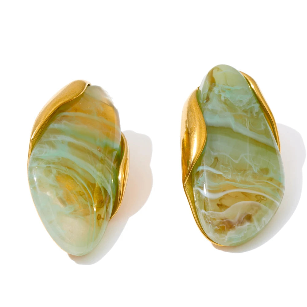 Resin Geometric Stud Earrings