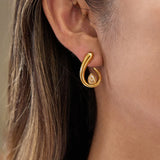 Twisted Spiral Chunky Hoop Earrings – Waterproof 18K Gold Plated Earrings | Ezra Gems